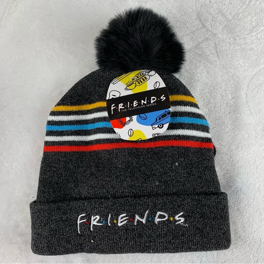 Friends TV Show Winter Hat Black Beanie and Gloves‎ Girls Size NEW